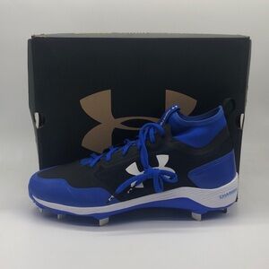 Men’s UA Heater Mid ST Black/Blue 1279232-041 New With Box
